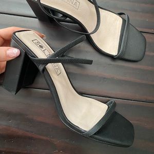 Black strappy heels